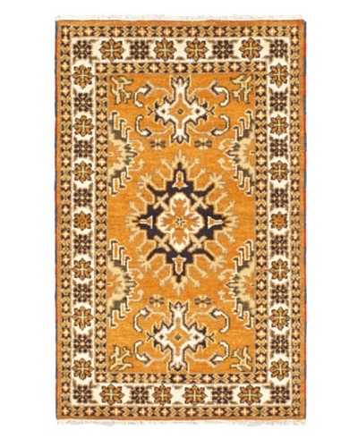 Hand-Knotted Royal Kazak Rug, Light Orange, 3' 2 x 5' 1