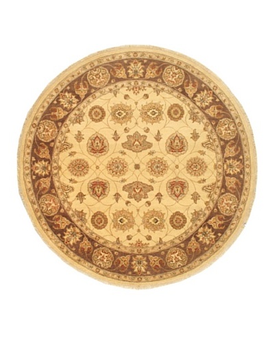 Hand-Knotted Chobi Twisted Oriental Rug, Beige, 8' 2 Round