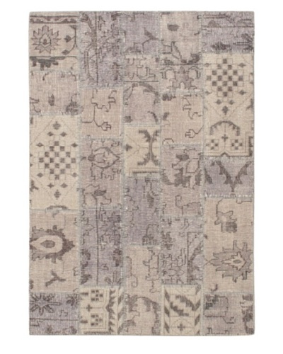 Hand-Knotted Ushak Rug, Light Gray, 4' 7 x 6' 7