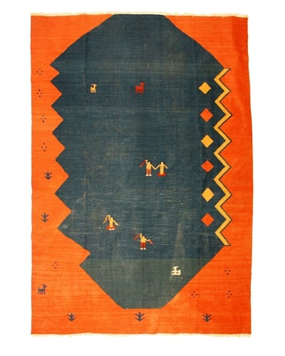 Kilim Rug, Blue/Orange