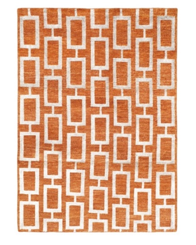 Hand-Knotted Mystique Gabbeh Modern Rug, Copper, 5' 3 x 7' 4