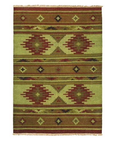 Lahor Finest Traditional Kilim, Light Green, 4' 1 x 5' 10