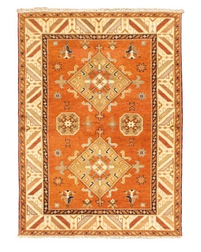 Hand-Knotted Royal Kazak Rug, Orange, 5' 9 x 7' 10