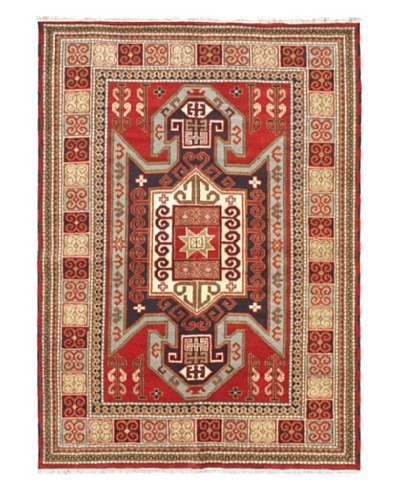 Hand-Knotted Royal Kazak Wool Rug, Red, 5' 7 x 7' 10