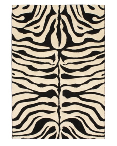 Zebra Trek Modern Rug, Blue/Red/White, 4' 4 x 6' 3