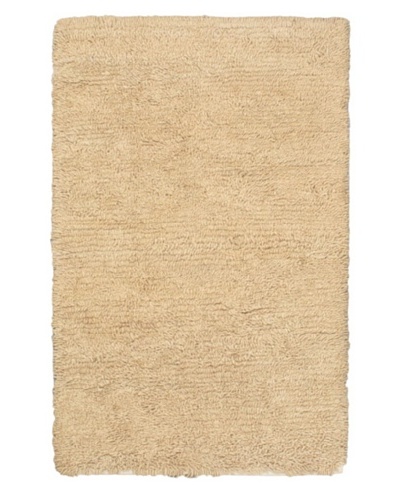 Hand-Knotted Nouveau Modern Wool Shag, Khaki, 4' x 6'