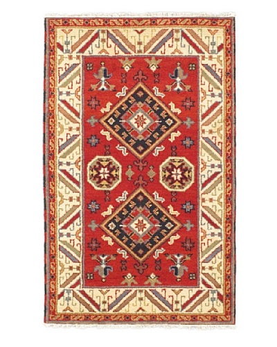 Hand-Knotted Royal Kazak Rug, Red, 3' x 4' 10