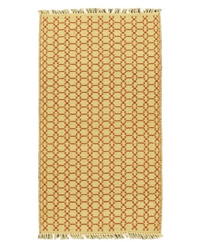 Hand Woven Natural Plush Kilim, Cream, 2' x 3' 8 Runner