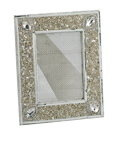 Silver Beaded Metal Mesh Earring Stand