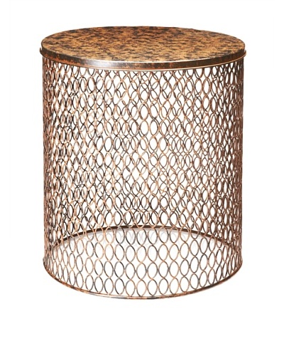 Wire End Table, Dark Brown