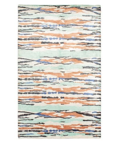 Eternity Gabbeh Modern Silk Rug, Cream, 5' x 8'