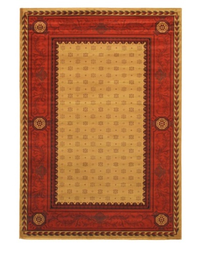 Royale Traditional Rug, Khaki/Red, 5' 3 x 7' 7