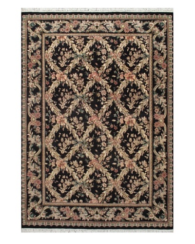 Hand-Knotted Double Knot Oriental Rug, Navy, 6′ x 8′ 7″