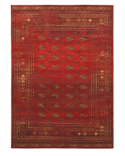 Classic Bokhara Transitional Rug, Dark Red, 5' 5 x 7' 9