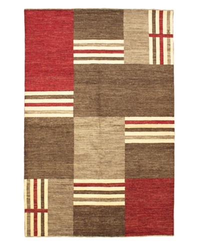 Gabbeh Modern Rug, Dark Brown/Light Burgundy, 6' 8 x 10' 1