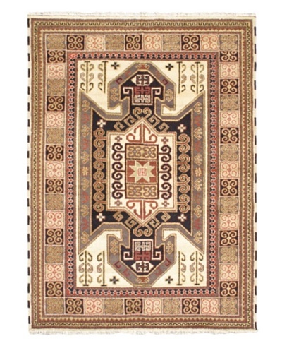 Hand-Knotted Royal Kazak Rug, Cream/Khaki, 5' 6 x 7' 9