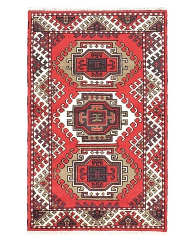 Hand-Knotted Royal Kazak Rug, Red, 3' 1 x 4' 11