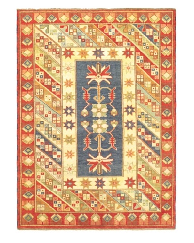 Hand-Knotted Royal Kazak Wool Rug, Dark Copper/Light Yellow, 5' 9 x 7' 11