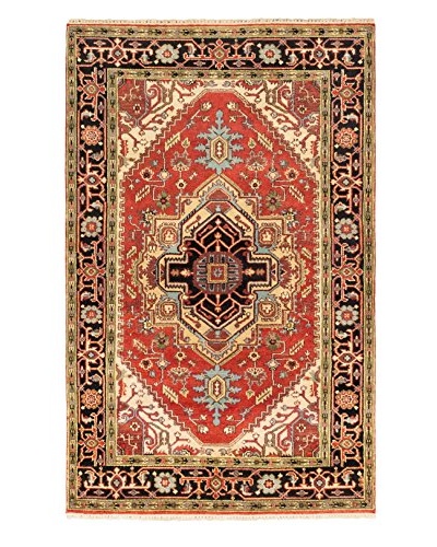 Hand-Knotted Serapi Heritage Wool Rug, Dark Copper, 5' 2 x 8' 1