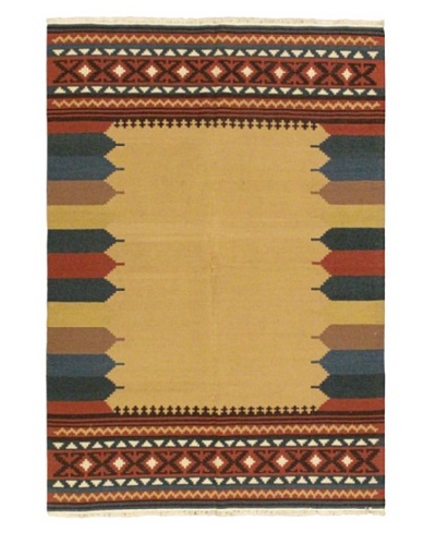 Istanbul Yama Kilim Casual Kilim, Blue/Brown/Orange, 5' 6 x 8'