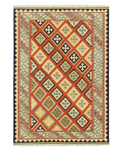 Hand Woven Kashkoli Wool Kilim, Dark Copper, 5' 6 x 8'