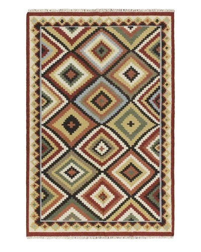 Hand Woven Kashkoli Kilim, Cream, 5' 3 x 8'