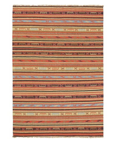 Kashkoli Kilim Traditional Kilim, Copper/Light Gold, 4' 8 x 6' 8