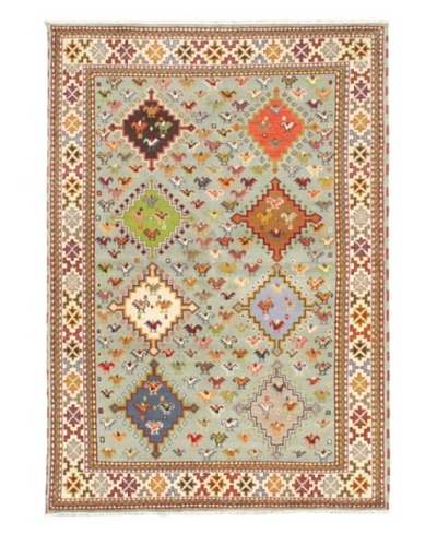 Hand-Knotted Royal Kazak Wool Rug, Light Blue, 5' 7 x 8' 0