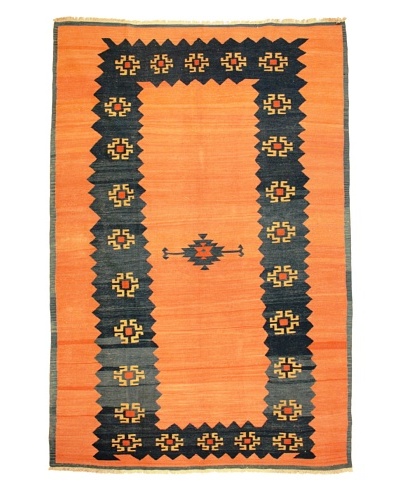 Kilim Rug, Orange/Blue,