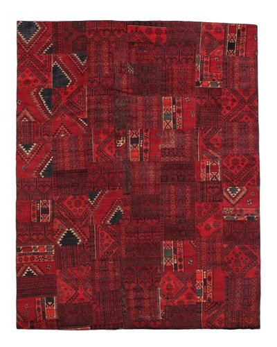 Vintage Patchwork Rug [Red/Charcoal/Brown/Ivory]