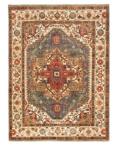 Hand-Knotted Serapi Heritage Wool Rug, Medium Weak Blue, 9' x 12'