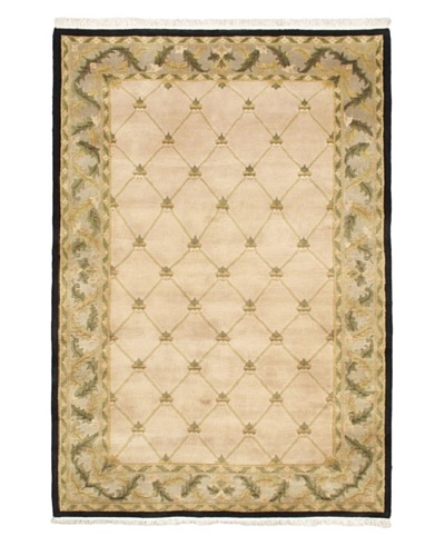 Hand-Knotted Karma Wool Rug, Ivory, 5' 9 x 8' 4