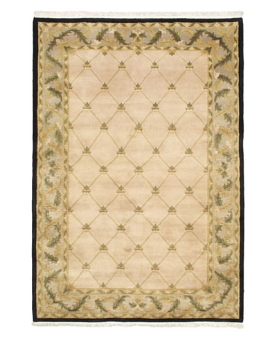 Hand-Knotted Karma Wool Rug, Ivory, 5' 9 x 8' 4