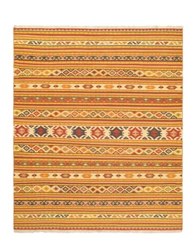 Hand Woven Izmir Wool Kilim, Light Orange, 8' 2 x 9' 10