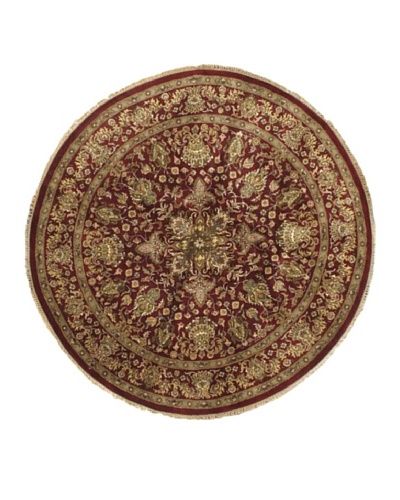 Hand-Knotted Sultanabad Oriental Rug, Light Burgundy, 8' 1 x 8' 3 Round