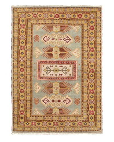 Hand-Knotted Royal Kazak Wool Rug, Gray, 5' 9 x 8'