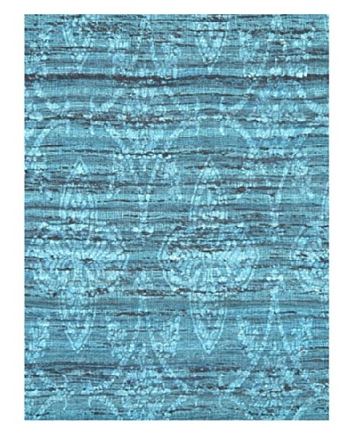 Fab Dhurrie Modern Dhurrie, Turquoise, 4' 6 x 6' 6