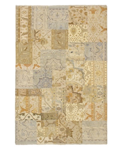 Hand-Knotted Antiqua Casual Rug, Cream, 6' 2 x 9' 4