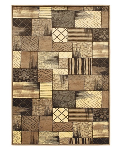 Heritage Rug, Cream/Dark Brown, 5' 3 x 7' 6