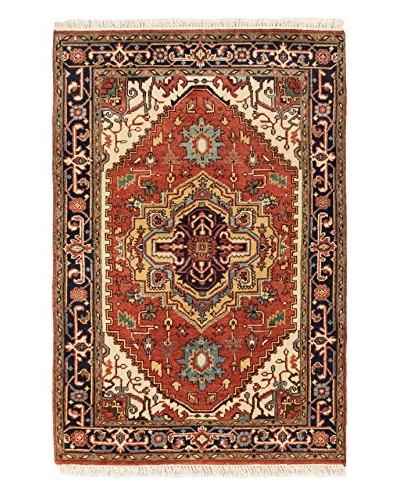 Hand-Knotted Serapi Heritage Wool Rug, Dark Copper, 4′ 1″ x 6′