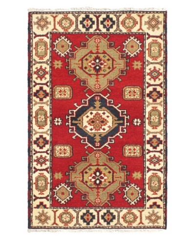 Hand-Knotted Royal Kazak Rug, Red, 3' 1 x 4' 11
