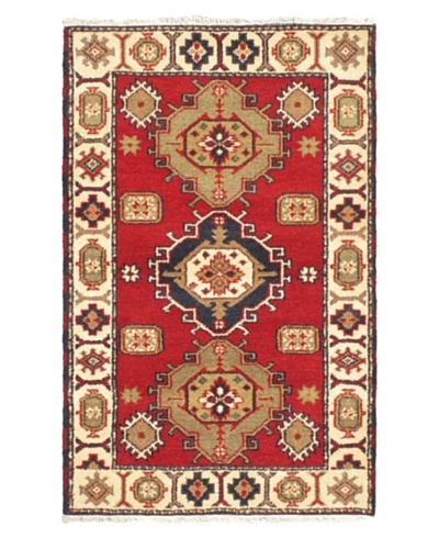Hand-Knotted Royal Kazak Rug, Red, 3' 1 x 4' 11