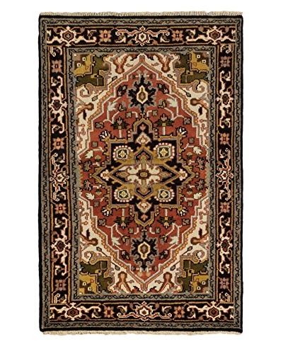 Hand-Knotted Royal Heriz Wool Rug, Copper, 3′ 11″ x 6′ 2″