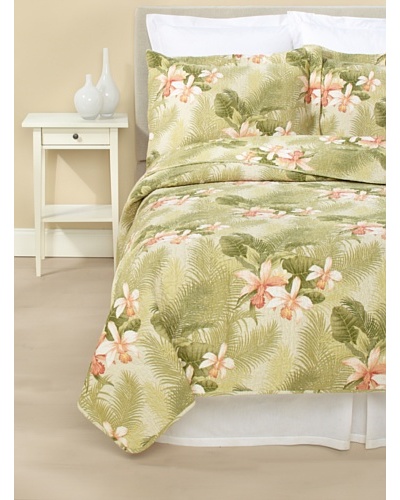 Tommy Bahama Tropical Orchid Quilt Set [Green]