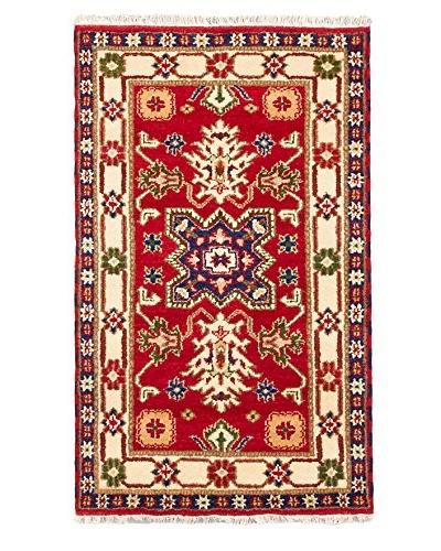 Hand-Knotted Royal Kazak Wool Rug, Red, 3' x 5'