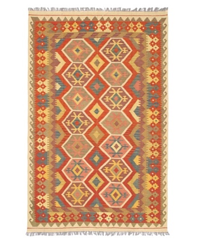 Izmir Kilim Transitional Kilim, Red, 5' 5 x 8' 8