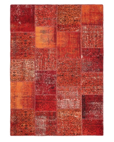 Handmade Ottoman Yama Patchwork Wool Rug, Red, 5' 7 x 8'