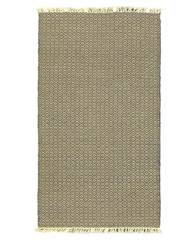 Hand Woven Natural Plush Kilim, Cream, 2' x 3' 7 Runner