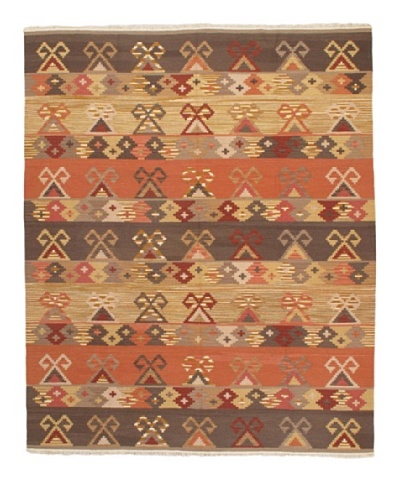 Kashkoli Kilim Transitional Kilim, Copper/Dark Brown/Light Brown, 8' 4 x 10' 2