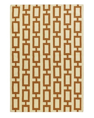 Hand Woven Natural Wool Flatweave Kilim, Cream, 5' 3 x 7' 7